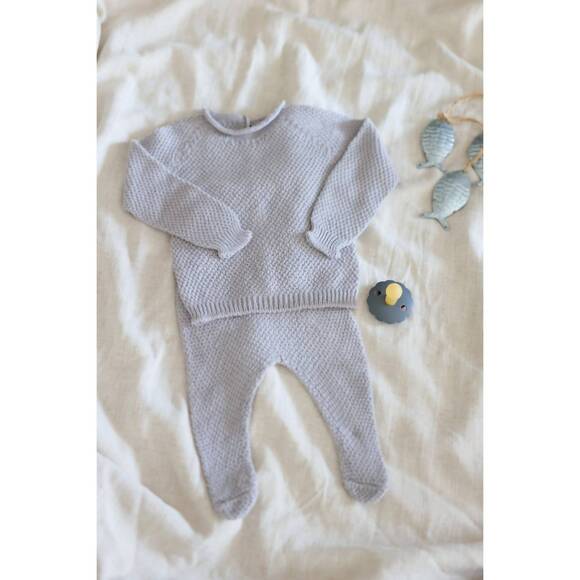 NEW MAMITIS kids' maui reversible knit set in grey - Picture 2 of 5
